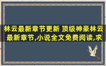 林云最新章节更新 顶级神豪林云最新章节,小说全文免费阅读,求txt下载